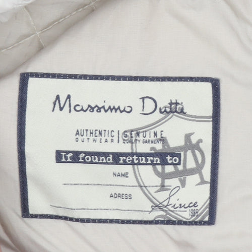 Massimo Dutti Girls Ivory Quilted Hooded Jacket 7 Years Full Zip Padded Coat