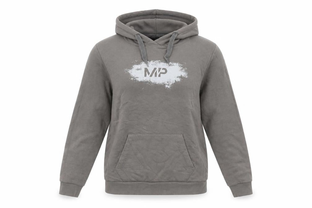 Front view of Myprotein Women’s Grey Hoodie Medium Pullover Cotton Blend Casual