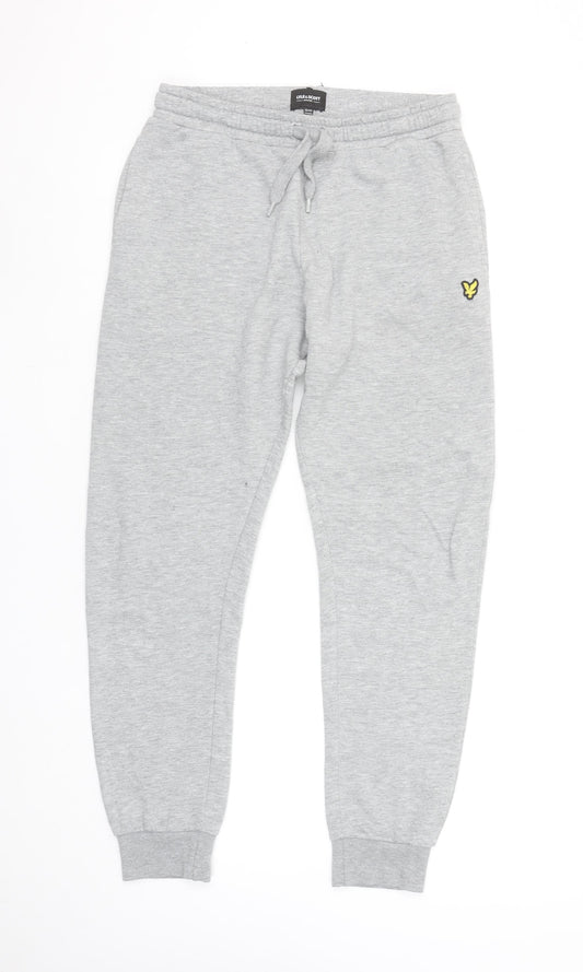 Lyle & Scott Boys Grey Jogger Trousers 12-13 Years Regular Fit Cotton Blend