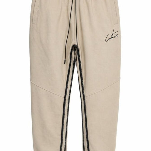 Couture Beige Womens Jogger Trousers M Regular Fit Zip Detail