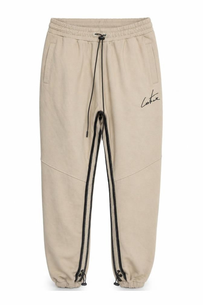 Couture Beige Womens Jogger Trousers M Regular Fit Zip Detail
