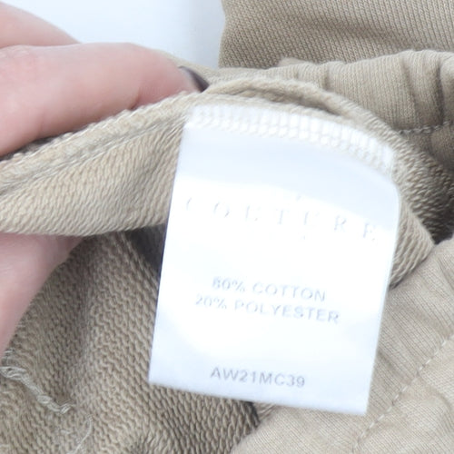 Couture Beige Womens Jogger Trousers M Regular Fit Zip Detail