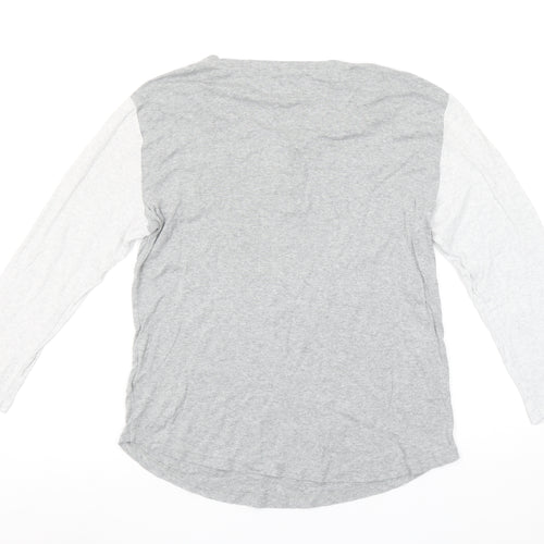 Gap Women's Grey Henley 3/4 Sleeve Cotton Modal T-Shirt XL