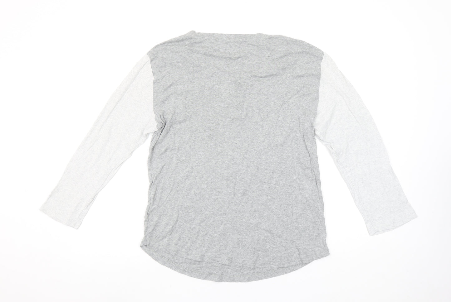 Gap Women's Grey Henley 3/4 Sleeve Cotton Modal T-Shirt XL