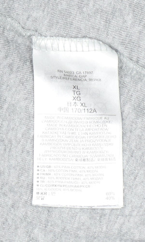 Gap Women's Grey Henley 3/4 Sleeve Cotton Modal T-Shirt XL