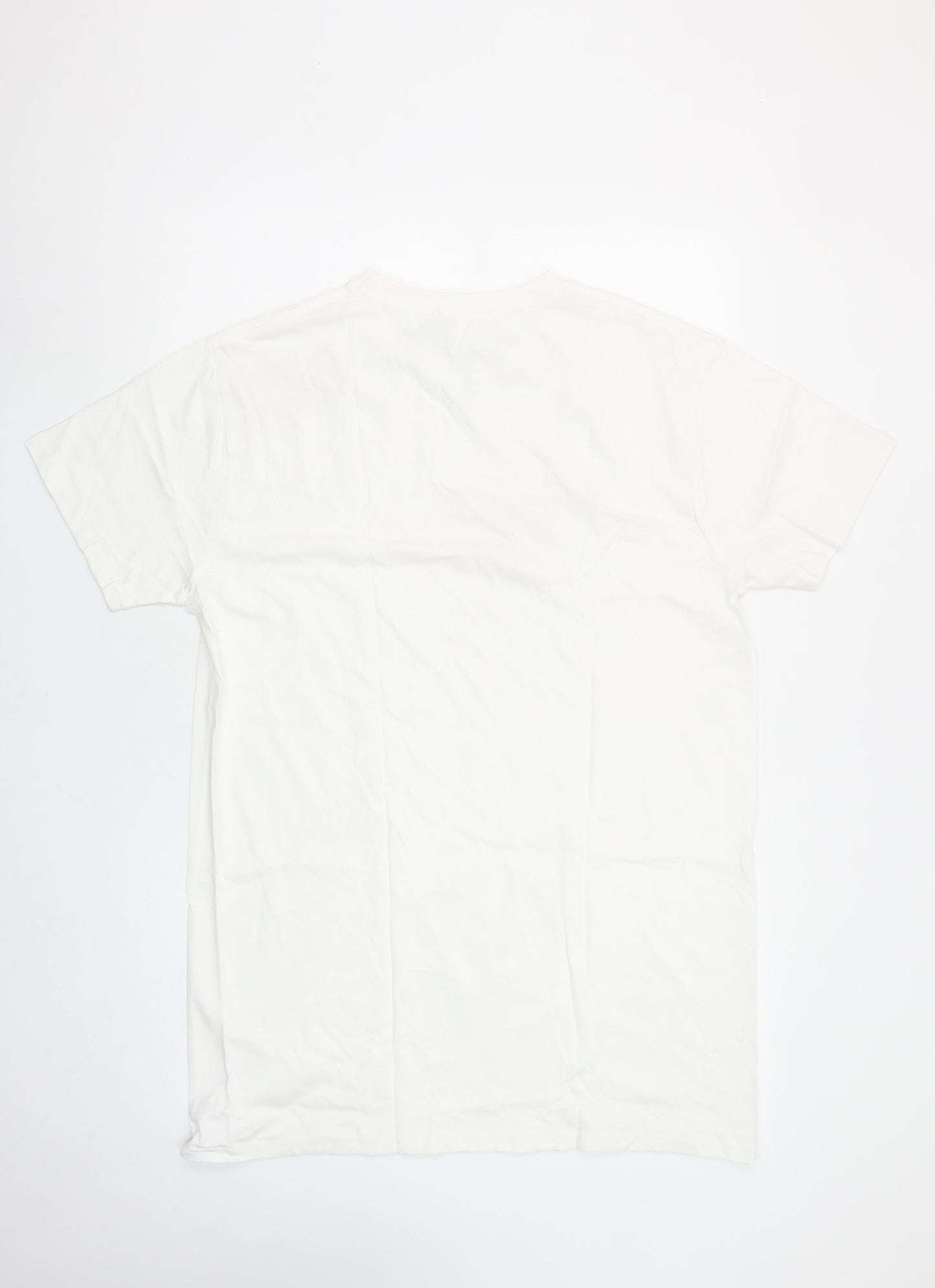 Love Island Womens White Cotton T-Shirt Size S Casual Summer Top