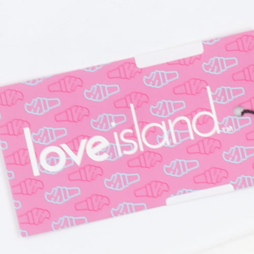 Love Island Womens White Cotton T-Shirt Size S Casual Summer Top
