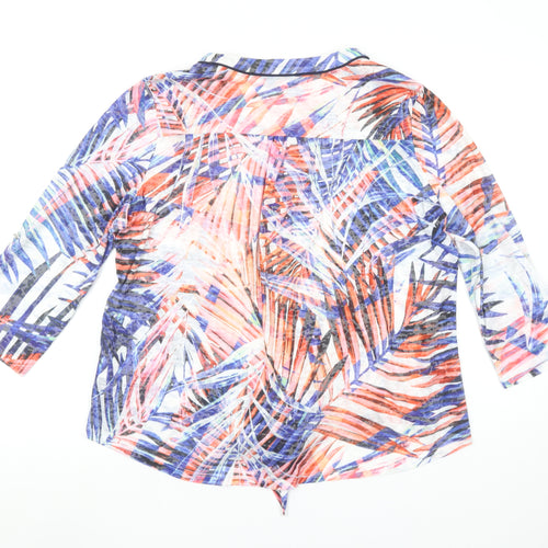 Roman Women’s Multicoloured Tropical Button Tie Front Blouse M