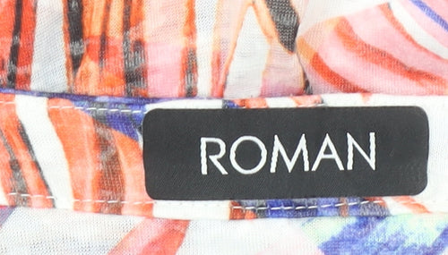 Roman Women’s Multicoloured Tropical Button Tie Front Blouse M