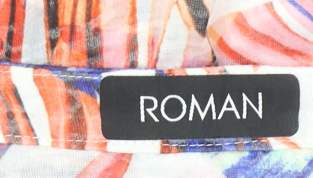 Roman Women’s Multicoloured Tropical Button Tie Front Blouse M
