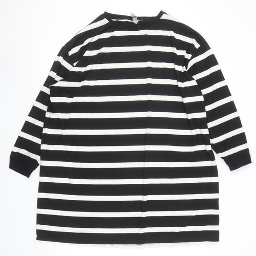 ASOS Women’s Black White Striped Long Sleeve Jersey T-Shirt UK 12