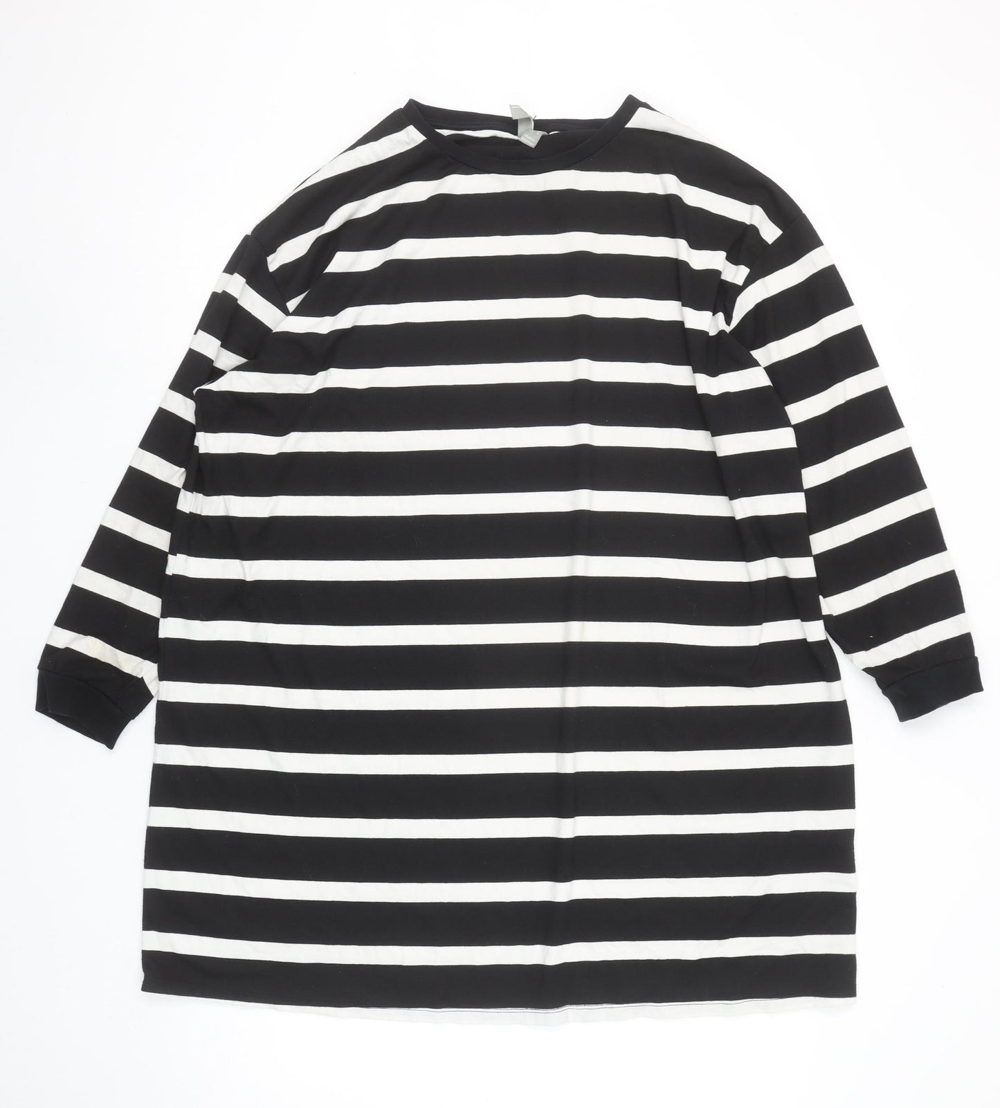 ASOS Women’s Black White Striped Long Sleeve Jersey T-Shirt UK 12