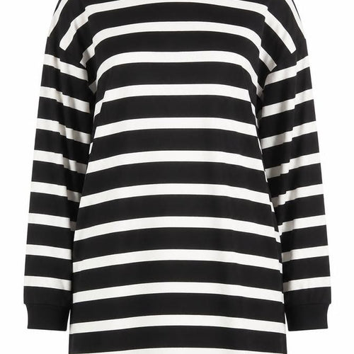 ASOS Women’s Black White Striped Long Sleeve Jersey T-Shirt UK 12