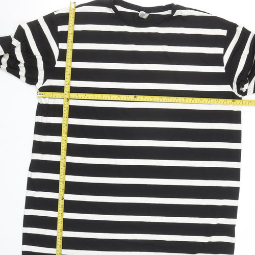 ASOS Women’s Black White Striped Long Sleeve Jersey T-Shirt UK 12