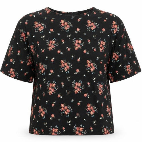 Uniqlo Women’s Black Floral Cotton Short Sleeve T-Shirt S