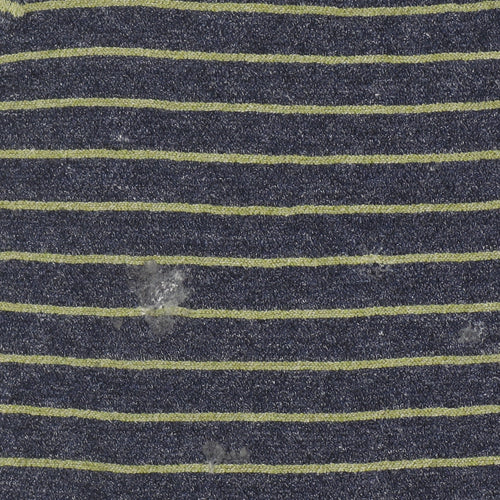 Mango Women’s Blue Striped Short Sleeve Cotton Blend T-Shirt Size 12