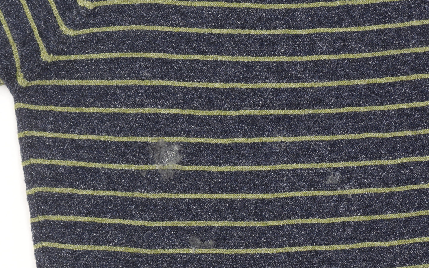 Mango Women’s Blue Striped Short Sleeve Cotton Blend T-Shirt Size 12