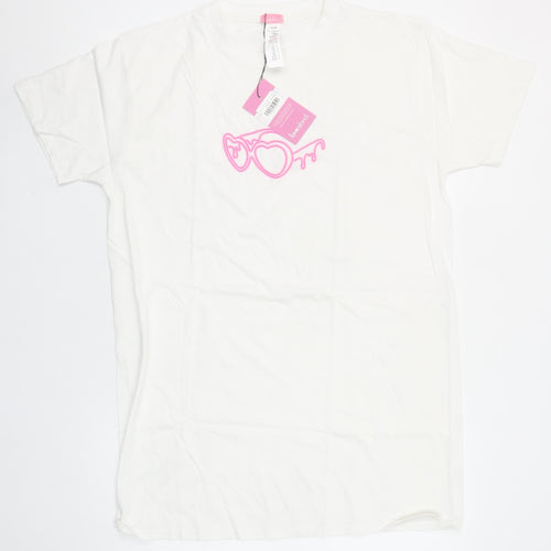 I Saw It First Women’s White Love Island Graphic Cotton T-Shirt Size S