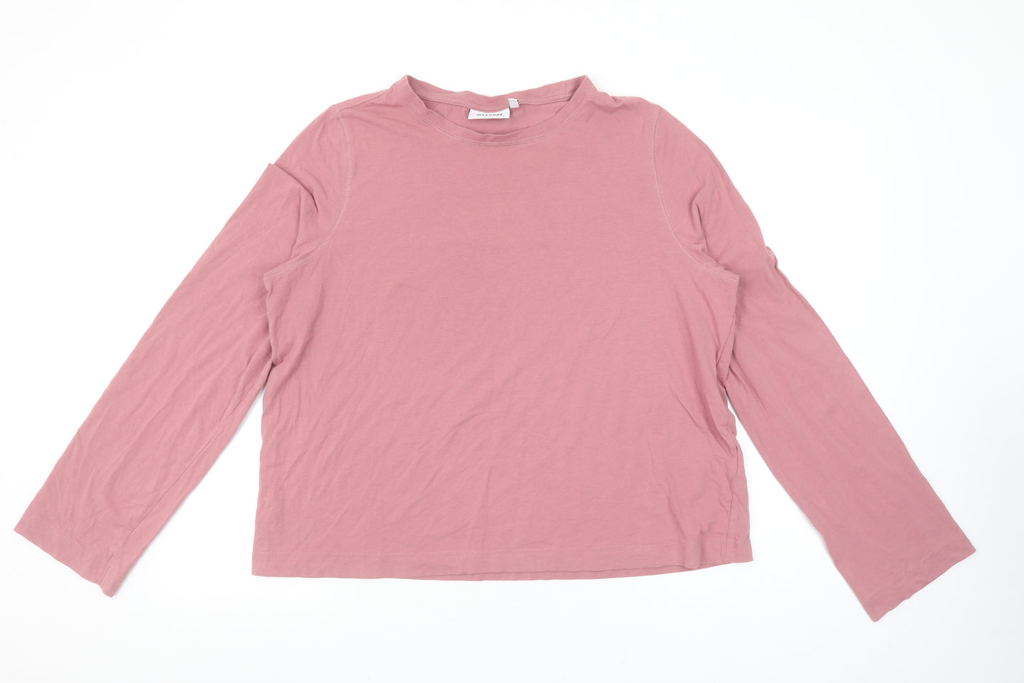 Weekday Women’s Pink Long Sleeve Basic Cotton Stretch T-Shirt Size M