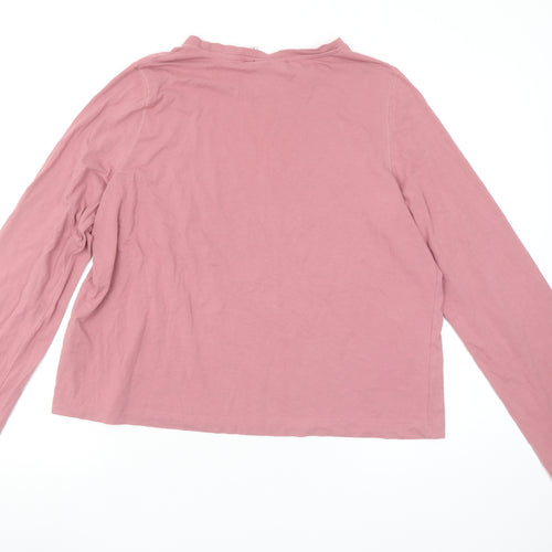 Weekday Women’s Pink Long Sleeve Basic Cotton Stretch T-Shirt Size M