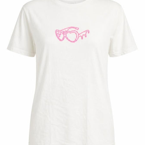 Love Island Women’s White Cotton T-Shirt Size S Crew Neck Short Sleeve
