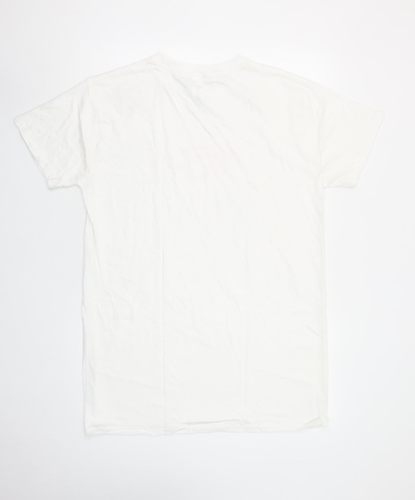 Love Island Women’s White Cotton T-Shirt Size S Crew Neck Short Sleeve