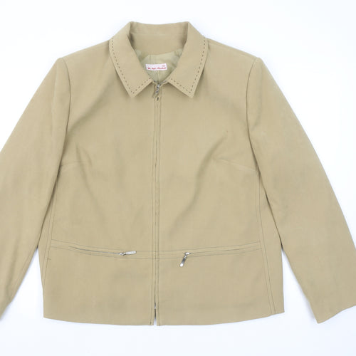 M-47 Modas Women Beige L Basic Zip-Up Jacket