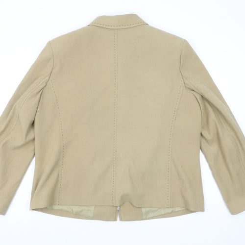 M-47 Modas Women Beige L Basic Zip-Up Jacket