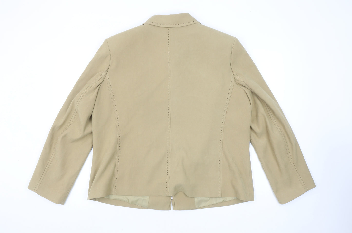 M-47 Modas Women Beige L Basic Zip-Up Jacket
