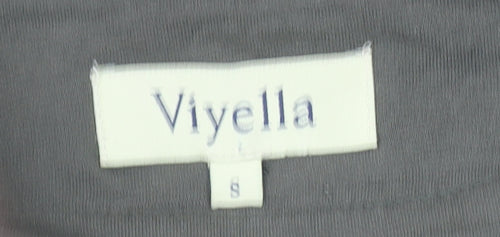 Viyella Womens Green Beaded Boat Neck Viscose T-Shirt Size S