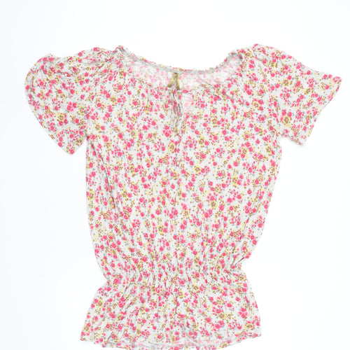 Next Women's Multicoloured Floral Viscose Tunic Blouse Size 10