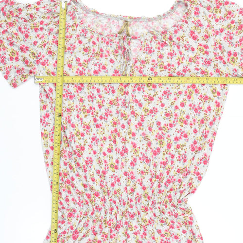 Next Women's Multicoloured Floral Viscose Tunic Blouse Size 10