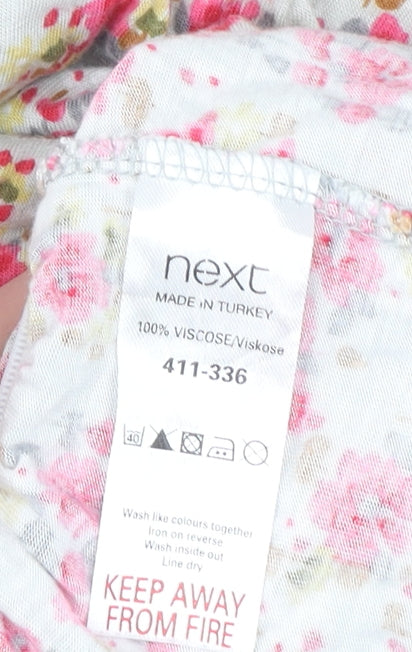 Next Women's Multicoloured Floral Viscose Tunic Blouse Size 10
