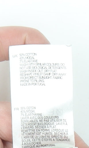 White Stuff Women Black Size 10 Ankle Leggings Cotton Blend