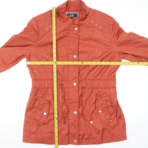 Isle Women’s Brown Mid-Length Anorak Jacket Size 12 Polyester Lined