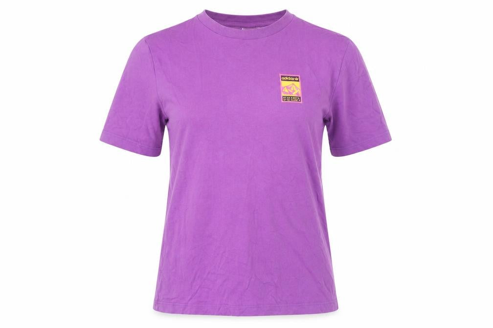 Adidas Womens Purple Graphic T-Shirt XS Short Sleeve Cotton