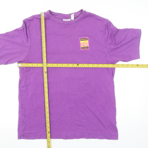 Adidas Womens Purple Graphic T-Shirt XS Short Sleeve Cotton