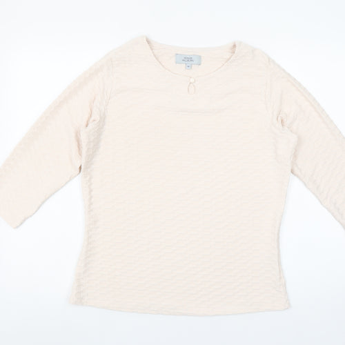 Honor Millburn Women’s Ivory 3/4 Sleeve Stretch Blouse Size 12