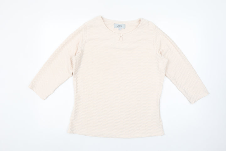 Honor Millburn Women’s Ivory 3/4 Sleeve Stretch Blouse Size 12