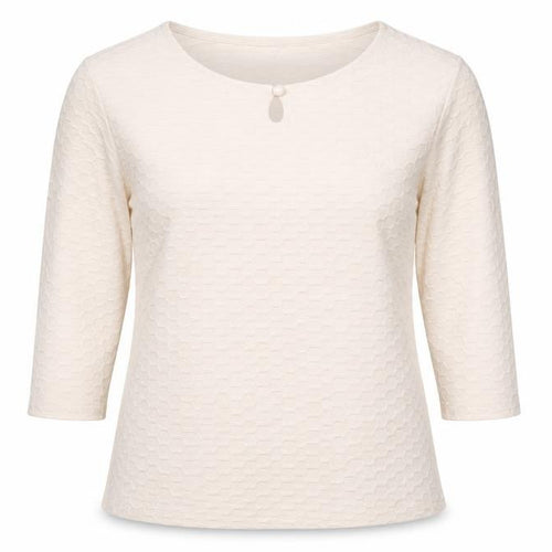 Honor Millburn Women’s Ivory 3/4 Sleeve Stretch Blouse Size 12