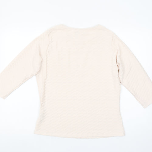 Honor Millburn Women’s Ivory 3/4 Sleeve Stretch Blouse Size 12