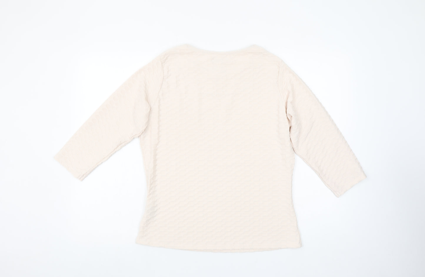 Honor Millburn Women’s Ivory 3/4 Sleeve Stretch Blouse Size 12