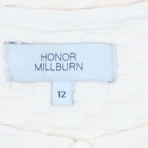 Honor Millburn Women’s Ivory 3/4 Sleeve Stretch Blouse Size 12