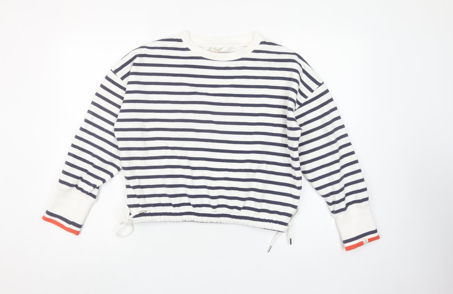 John Lewis ANYDAY Womens Navy Stripe Pullover Sweatshirt Small