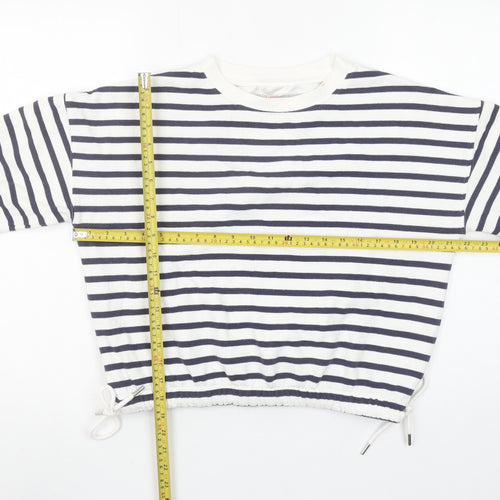 John Lewis ANYDAY Womens Navy Stripe Pullover Sweatshirt Small