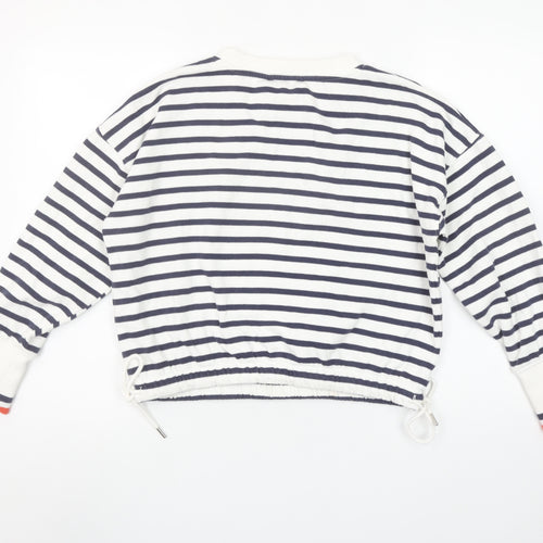 John Lewis ANYDAY Womens Navy Stripe Pullover Sweatshirt Small
