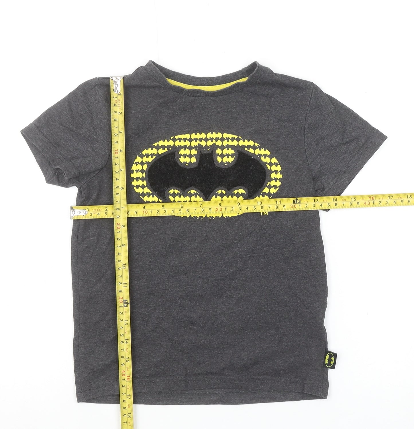 Character.com Boys Batman Grey Graphic Short Sleeve T-Shirt 6-7 Years