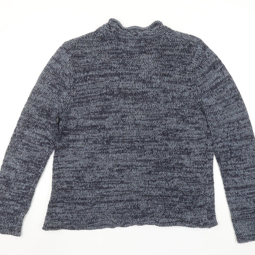 Dash Women's Blue Chunky Knit V-Neck Jumper Size 16