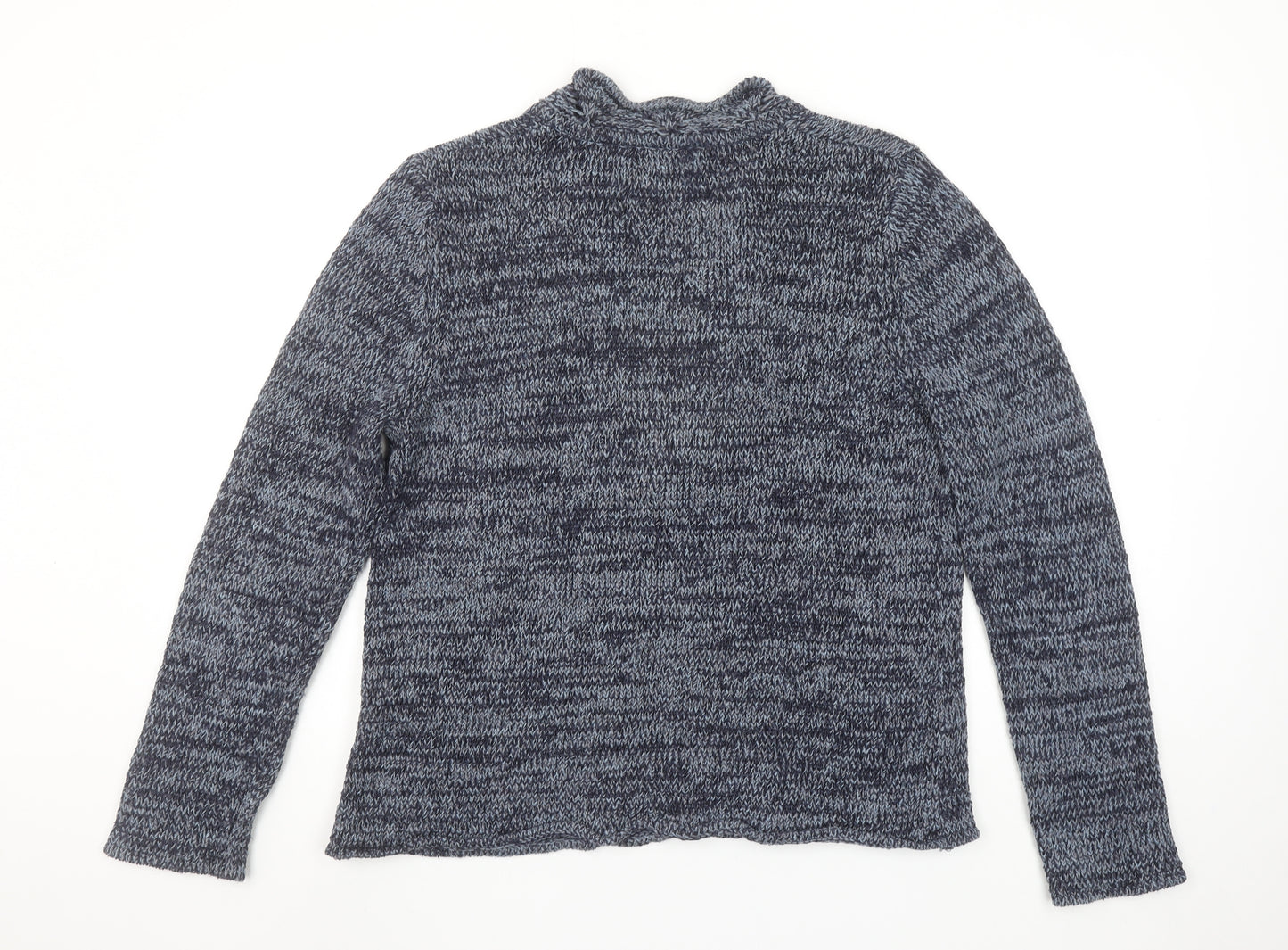 Dash Women's Blue Chunky Knit V-Neck Jumper Size 16