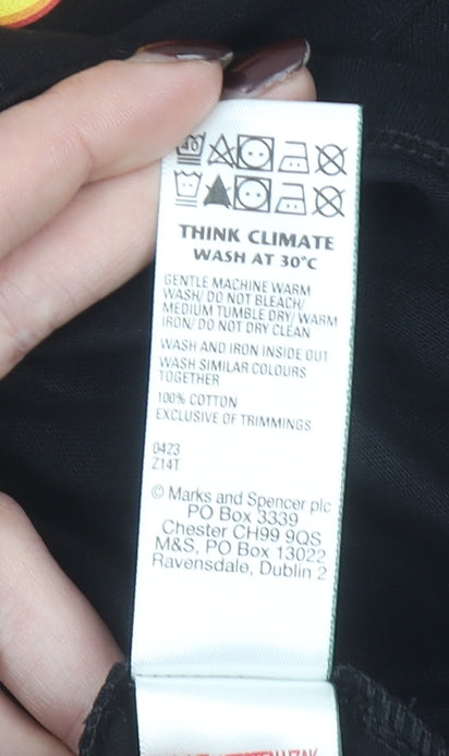 Marks and Spencer Girls Black Stranger Things Graphic T-Shirt 6-7 Years